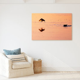 鍵ウエストバ飛んでいるードサンセットフロリダ鍵 キャンバスプリント