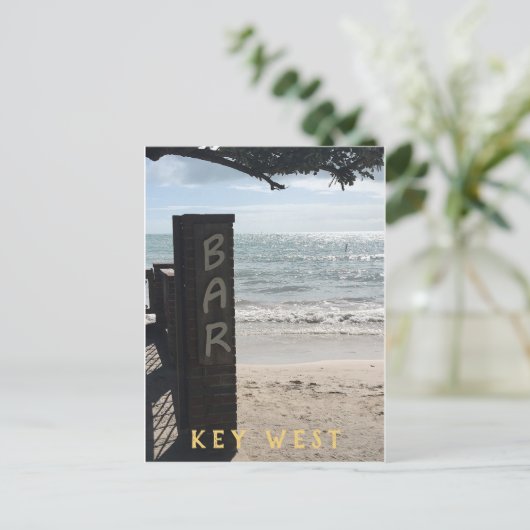 鍵ウエストビーチとバー写真シーン ポストカード (スタンド正面)