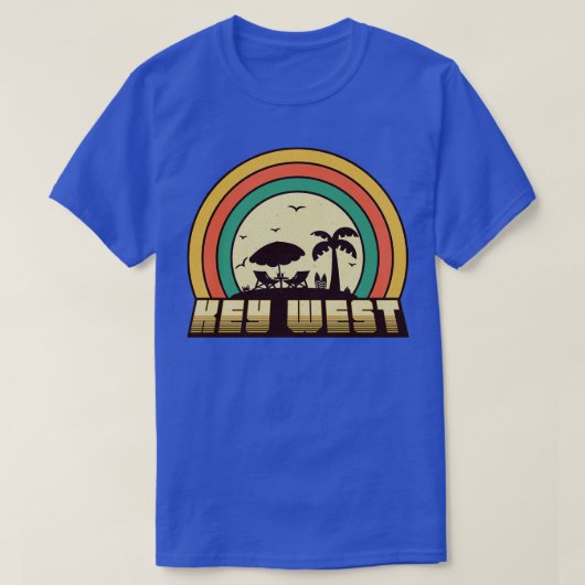 鍵ウエストビーチヴィンテージレトロサンセットスタイル Tシャツ (デザイン正面)