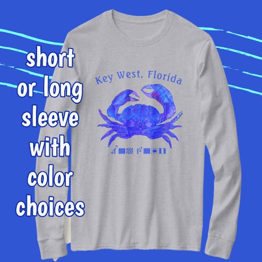 鍵ウエストフロリカラフルダ海ブルーカニ Tシャツ