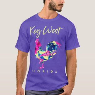 鍵ウエストフロリダフラワーハイビスカスチキンフルーバーSou Tシャツ