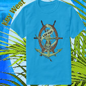 鍵ウエストフロリ航海のダパイレーツスカルいかりT-Sh Tシャツ