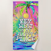 鍵ウエストマイハッピープレイスビーチタオル ビーチタオル (正面)