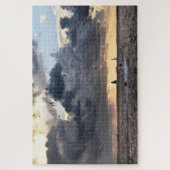 鍵ウエスト魚釣りボートアットサンセット ジグソーパズル (縦)