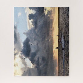 鍵ウエスト魚釣りボートアットサンセット ジグソーパズル