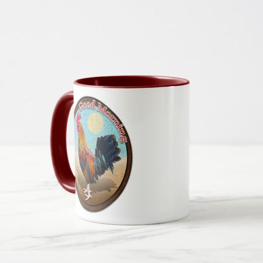 鍵ウエスト – ジプシーロスターグッドモーニングヴィンテージ楕円 マグカップ (正面左)