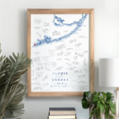 鍵ウ結婚ェストモダンネイビーゲストブックポスター ポスター