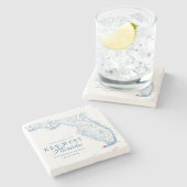 鍵エレガントウェストフロリダ結婚式の引き出物 ストーンコースター (横)