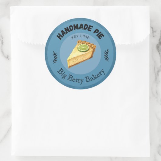 鍵カスタムライム円ラベル | ベーカリーパーソナライズされたP ラウンドシール (バッグ)