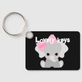 鍵カスタム文字ベビーかわいいゾウ写真 キーホルダー (裏面)