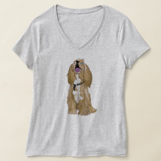 鍵ザミニチュアコッカースパニエル犬ラブ Tシャツ (レイダウン)