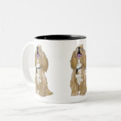 鍵ザミニチュアコッカースパニエル犬 ツートーンマグカップ (正面左)