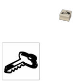 鍵シルエットアートスタンプ ラバースタンプ (押印)
