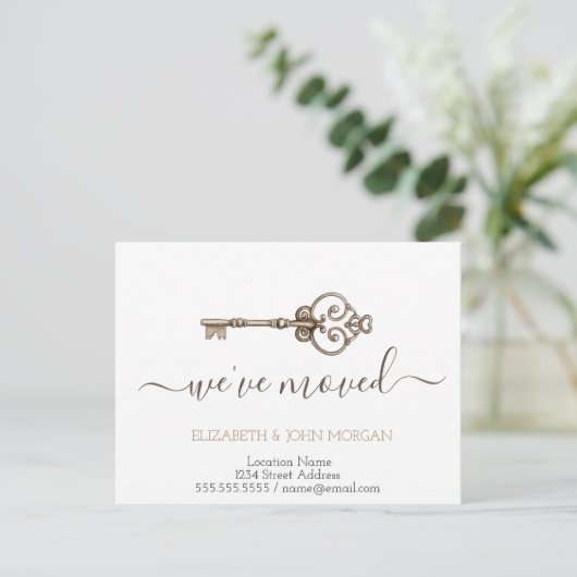 鍵シンプルの新しいアドレスを移動した 案内ポストカード (スタンド正面)
