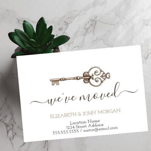 鍵シンプルの新しいアドレスを移動した 案内ポストカード