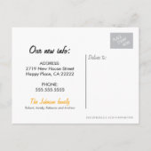 鍵スタイリッシュ黒エレガント新しい住所はがき 案内ポストカード (裏面)
