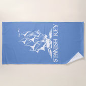 鍵スペインのビーチタオル – ホワイトロゴ ビーチタオル (正面)