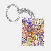 鍵チェーンと抽象芸術カラフルライン キーホルダー (正面左)