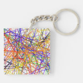 鍵チェーンと抽象芸術カラフルライン キーホルダー (裏面)
