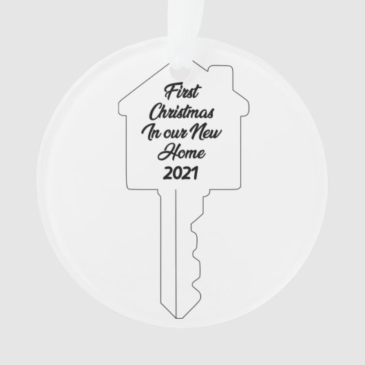 鍵テーマ初めてのクリスマスアットニューホームオーナメント オーナメント (正面)