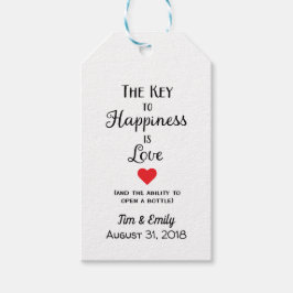 鍵トゥハピネスボトルオープナー結婚式の引き出物ラベル ギフトタグ