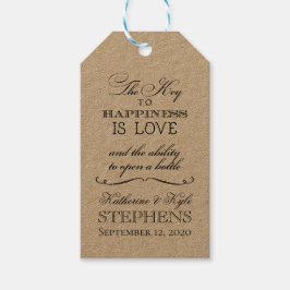 鍵トゥハピネスボトルオープナー結婚式の引き出物ラベル ギフトタグ