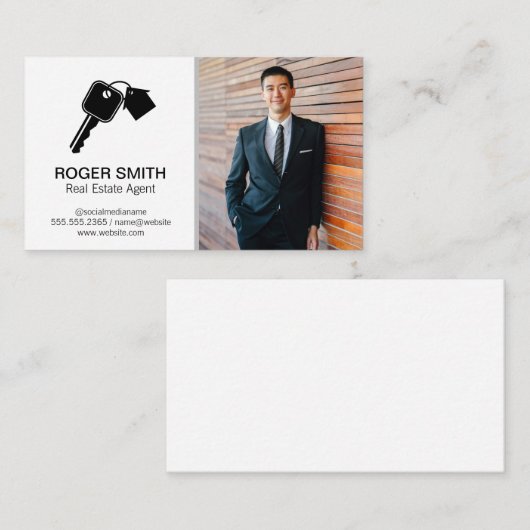 鍵ハウスロゴ |ビジネスマン 名刺 (正面/裏面)