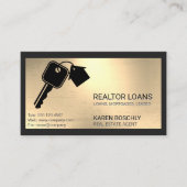 鍵ハウスロゴ | メタリック背景 名刺 (正面)