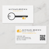 鍵ハウス不動産仲介業者建築家qrコード 名刺 (正面/裏面)