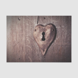 鍵ハート素朴ドアデコページティッシュペーパー 薄葉紙