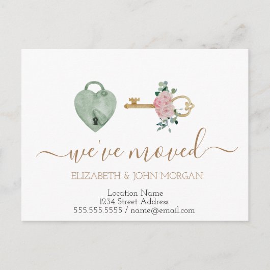 鍵バラハート新しいアドレス 案内ポストカード (正面)