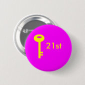 鍵ピンク、21日 缶バッジ (正面&裏面)