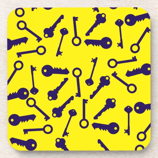 鍵ブルーパターン製品 コースター (正面)