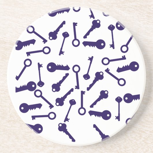 鍵ブルーパターン製品 コースター (正面)