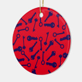 鍵ブルーパターン製品 セラミックオーナメント (左)