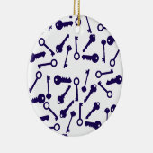 鍵ブルーパターン製品 セラミックオーナメント (右)