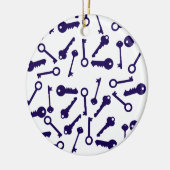 鍵ブルーパターン製品 セラミックオーナメント (左)