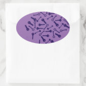 鍵ブルーパターン製品 楕円形シール (バッグ)