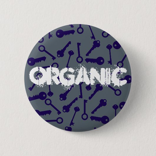 鍵ブルーパターン製品 缶バッジ (正面)