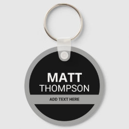 鍵ホルダーと名前。白黒 キーホルダー
