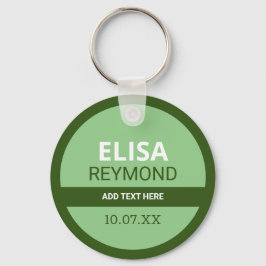 鍵ホルダー（名前と日付が緑） キーホルダー