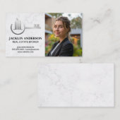 鍵ホーム実在エステートロゴ | ビジネスウーマン 名刺 (正面/裏面)