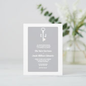 鍵モダンモノグラム結婚式招待状 ポストカード (スタンド正面)