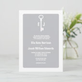 鍵モダンモノグラム結婚式招待状 招待状 (スタンド正面)