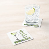 鍵ライムパイマルティーニカクテルレシピアート スクエアペーパーコースター (インサイチュ)