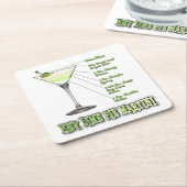 鍵ライムパイマルティーニカクテルレシピアート スクエアペーパーコースター (アングル)