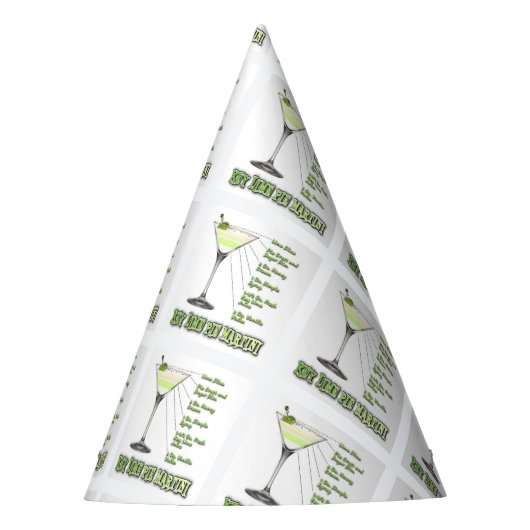 鍵ライムパイマルティーニカクテルレシピアート パーティーハット (正面)