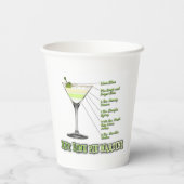 鍵ライムパイマルティーニカクテルレシピアート 紙コップ (裏面)