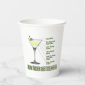 鍵ライムパイマルティーニカクテルレシピアート 紙コップ (正面)
