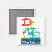 鍵ラルゴダイブカラフルスキューバ マグネット (正面/裏面)